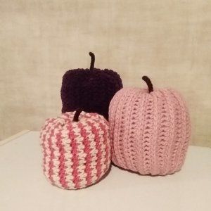 PUMPKINS 3PC. HANDMADE CROCHET BOHO SEASONAL DECOR